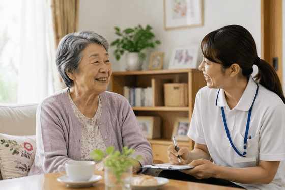 訪問看護師との会話の様子
